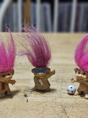 Pink Hair Troll Pencil Toppers Set Of Three